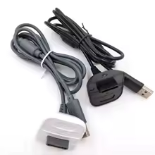 Charge cable for Xbox 360 Microsoft 2 IN 1 play & charge USB lead replacement - black